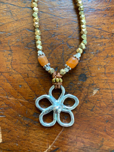 5 Petal Beaded Flower Necklace