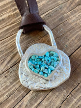 Load image into Gallery viewer, Crushed Gemstone Heart Pendant