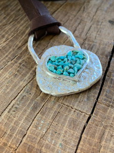 Crushed Gemstone Heart Pendant