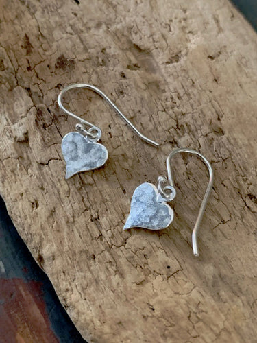 Hammered Heart Earrings