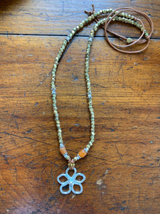 5 Petal Beaded Flower Necklace