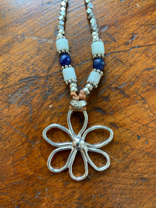 6 Petal Beaded Flower Necklace
