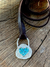 Load image into Gallery viewer, Crushed Gemstone Heart Pendant